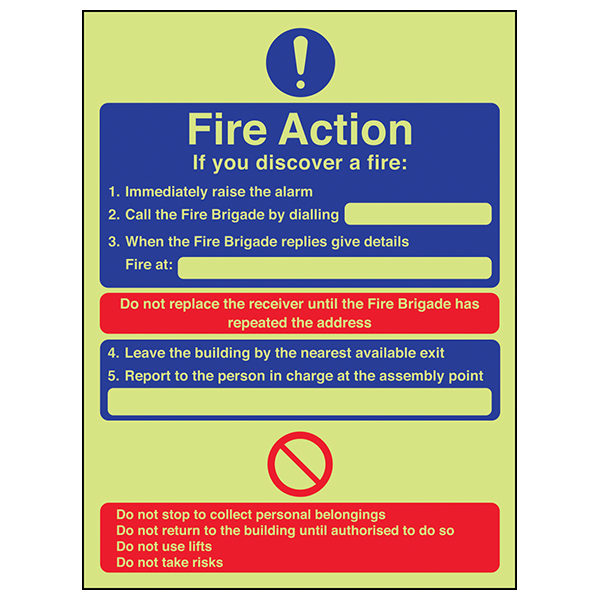 GITD Fire Action Immediately Raise Alarm Eureka Direct