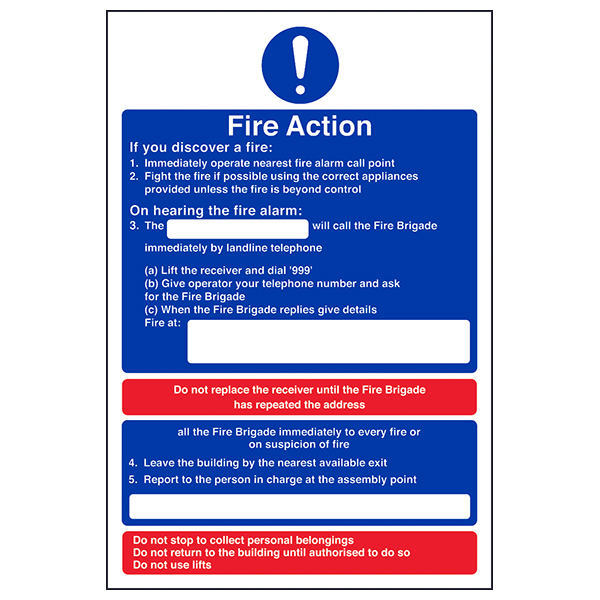 Fire Action If You Discover A Fire/On Hearing Alarm Eureka Direct