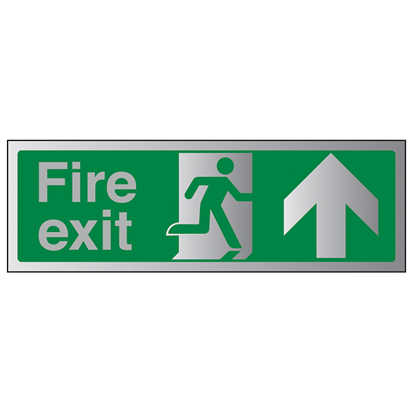 Aluminium Effect - Fire Exit Arrow Up Aluminium Effect - Fire Exit Arrow Up