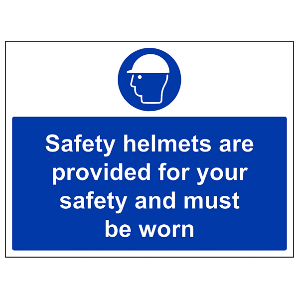 Safety Helmets Provided For Safety Must Be Worn Large Landscape