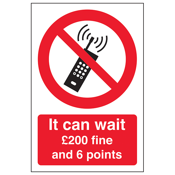 It Can Wait Mobile Phone £200 Fine And 6 Points Portrait Safety