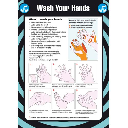 Wash Your Hands Poster | Safety Posters | First Aid Posters | Notices & Wallcharts Wash Your Hands Poster | Safety Posters | First Aid Posters | Notices & Wallcharts