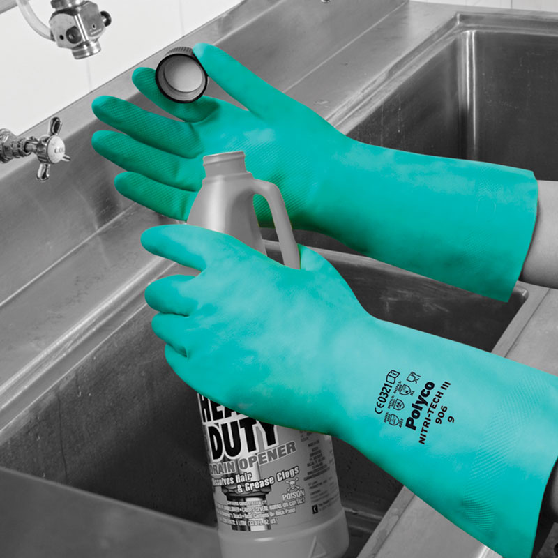 Polyco Nitri-Tech III® Unlined Chemical Resistant Gloves | FirstAid4Less Polyco Nitri-Tech III® Unlined Chemical Resistant Gloves | FirstAid4Less