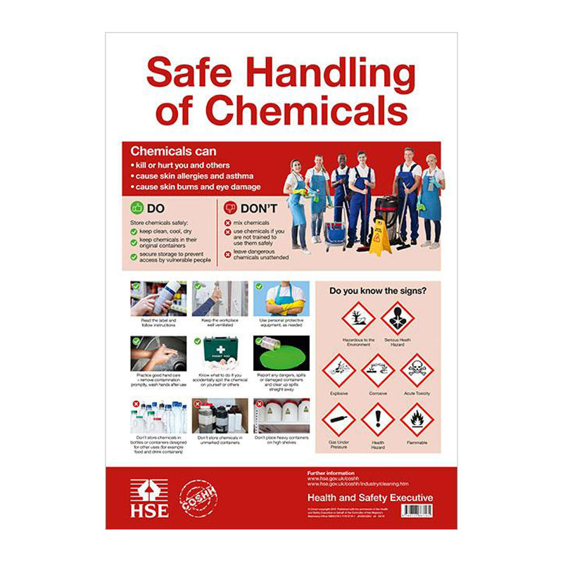 COSHH Safe Handling of Chemicals Poster | Signs, Posters & Books | MediSupplies COSHH Safe Handling of Chemicals Poster | Signs, Posters & Books | MediSupplies