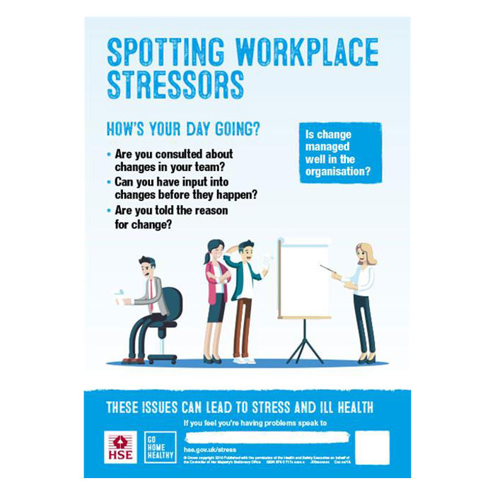 Spotting Workplace Stressors Poster | Signs, Posters & Books | MediSupplies Spotting Workplace Stressors Poster | Signs, Posters & Books | MediSupplies