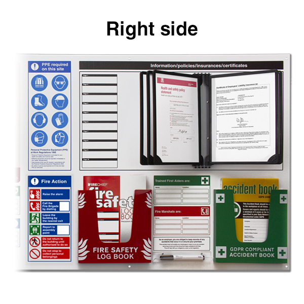 Custom Logo Site Safety Notice Board / 6 Point Fire Action Notice