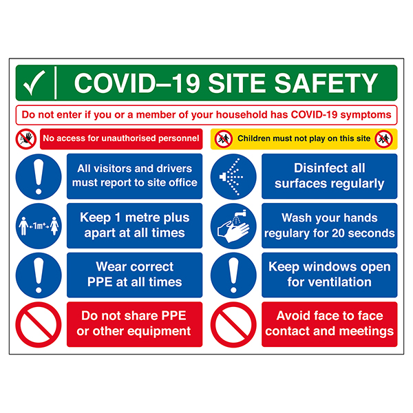 COVID-19 Site Safety Board - If You Have Symptoms - 1M COVID-19 Site Safety Board - If You Have Symptoms - 1M