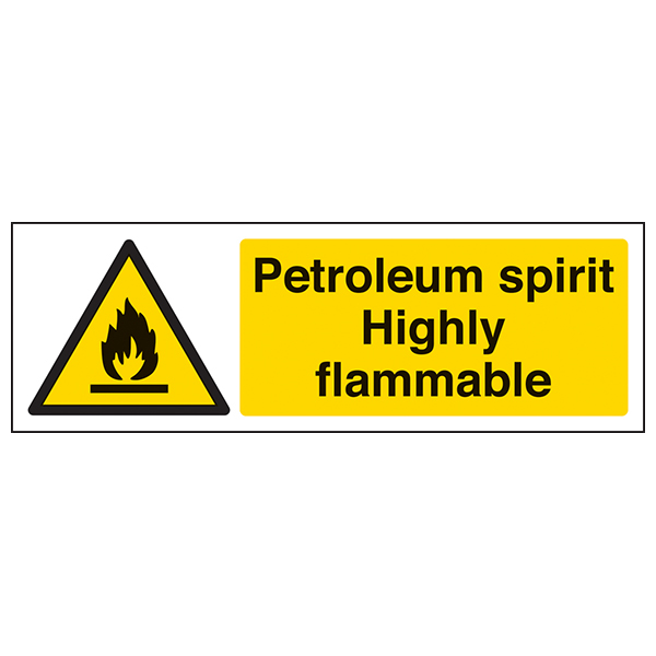 Petroleum Spirit Highly Flammable Landscape Hazard Signs Safety Signs Safety Signs 4 Less