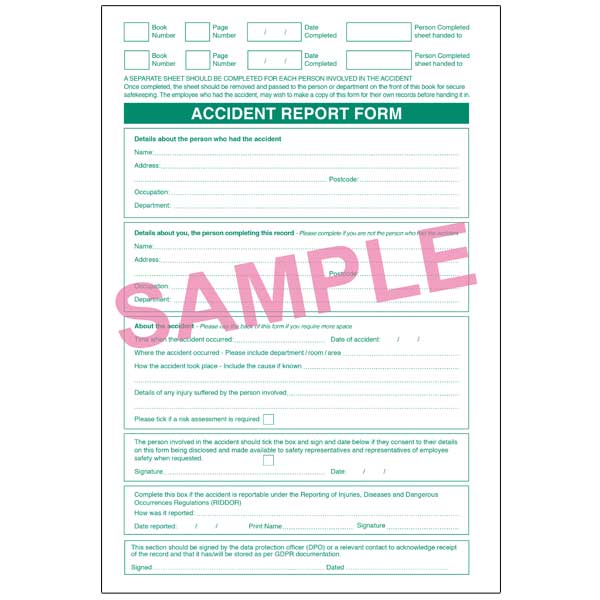 GDPR Compliant Accident Book Eureka Direct