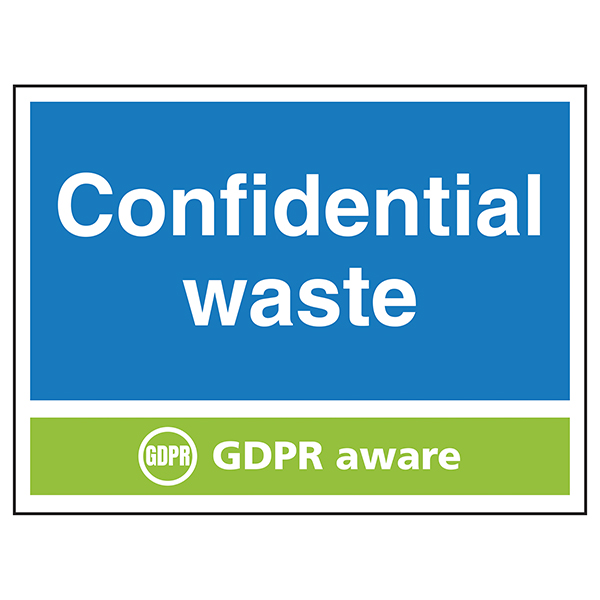 Confidential Waste GDPR Aware Waste Signs Recycling Signs Nobutts