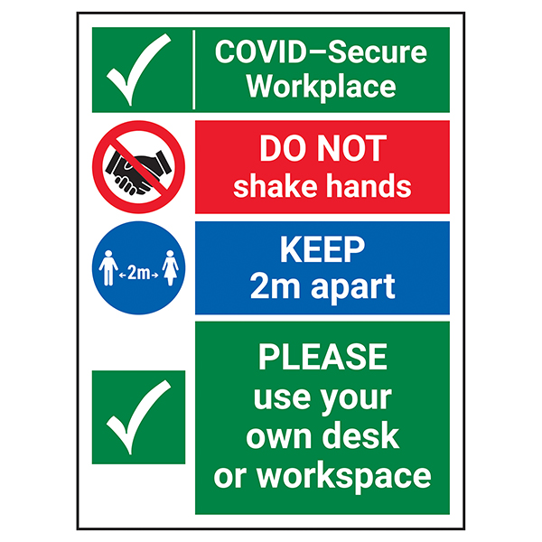 COVIDSecure Workplace Use Own Desk Infection Control Essentials