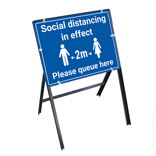 Social Distancing In Effect 2m Please Queue Stanchion Frame Social Distancing In Effect 2m Please Queue Stanchion Frame