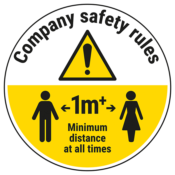 Company Rules - Keep 1m Distance Temporary Floor Sticker Company Rules - Keep 1m Distance Temporary Floor Sticker