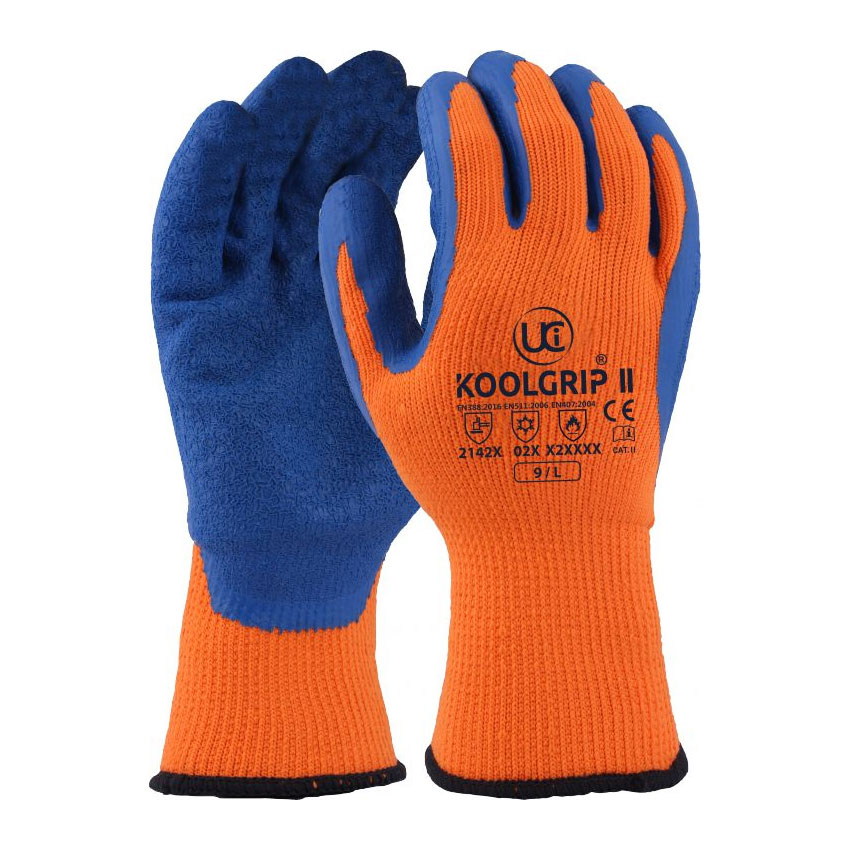 UCI Koolgrip-II Thick Orange Latex Palm Coated Gloves | Work Gloves | JustGloves UCI Koolgrip-II Thick Orange Latex Palm Coated Gloves | Work Gloves | JustGloves