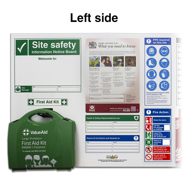 Site Safety Notice Board / 6 Point Fire Action Notice Site Safety